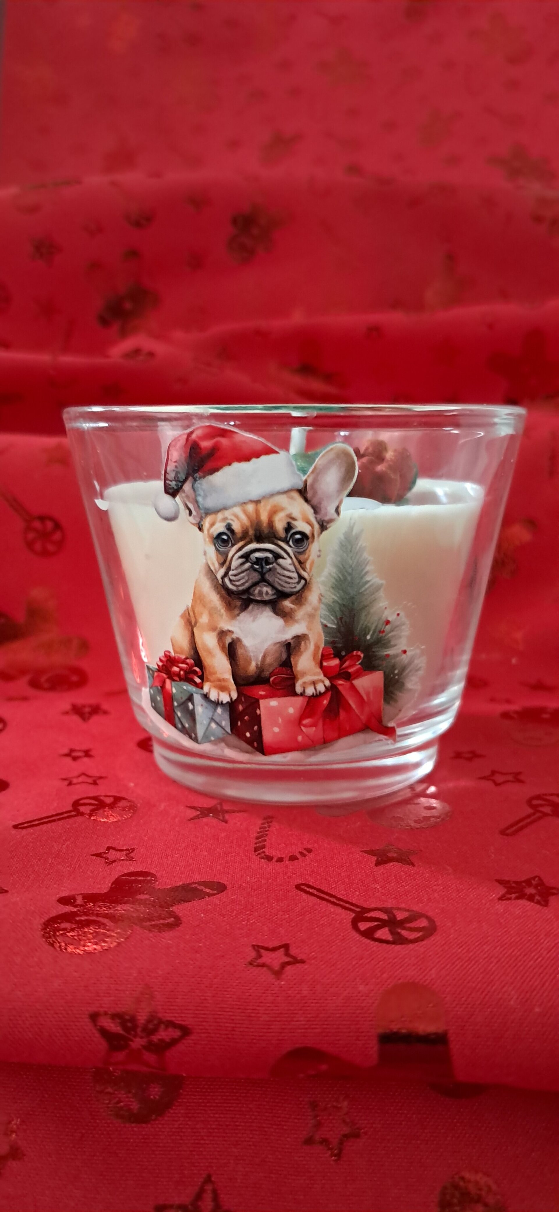 Vela vaso cristal MASCOTAS NAVIDAD - 2