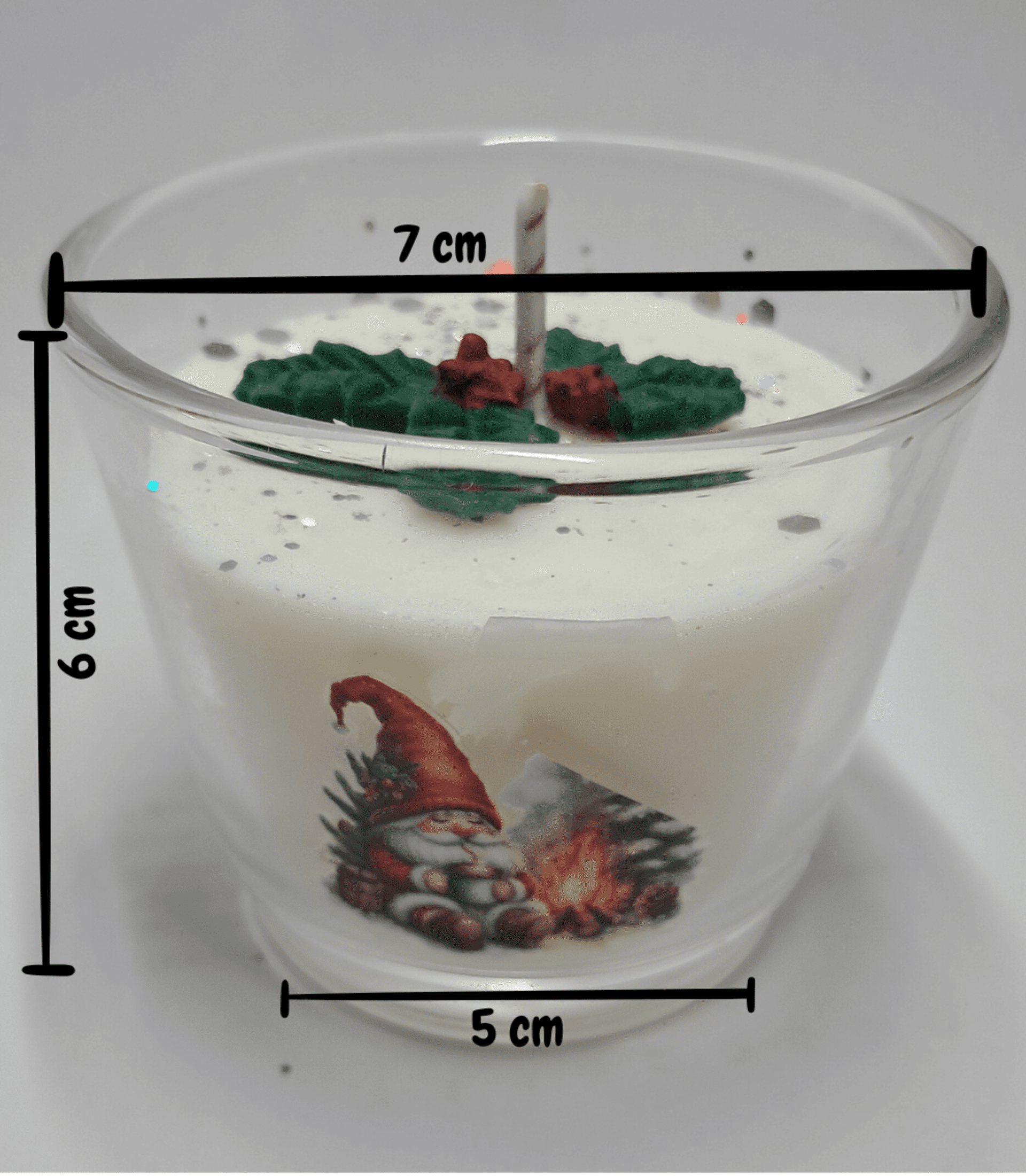 Vela vaso cristal MASCOTAS NAVIDAD - 5