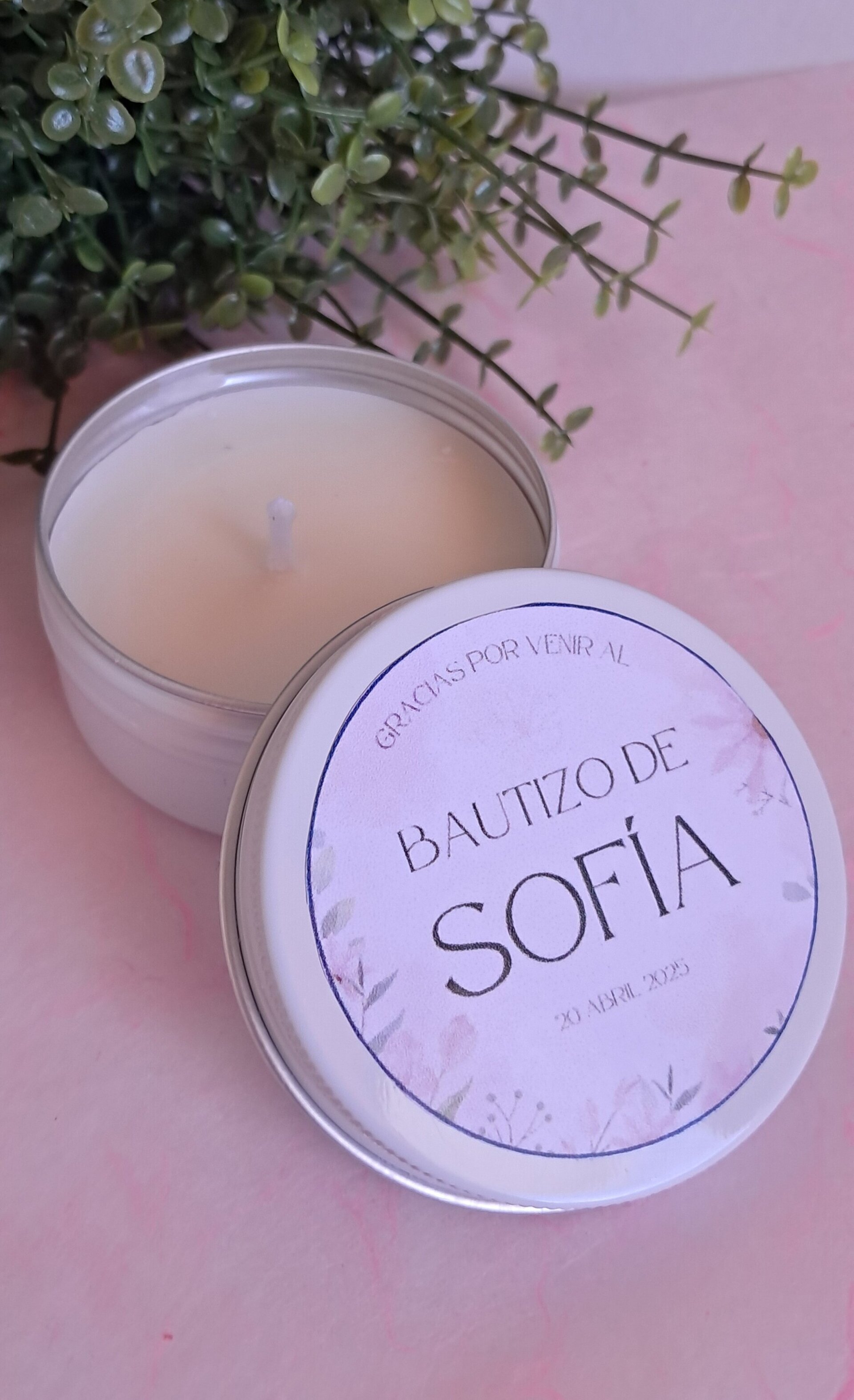 Vela LATA BAUTIZO  PERSONALIZADA - 3