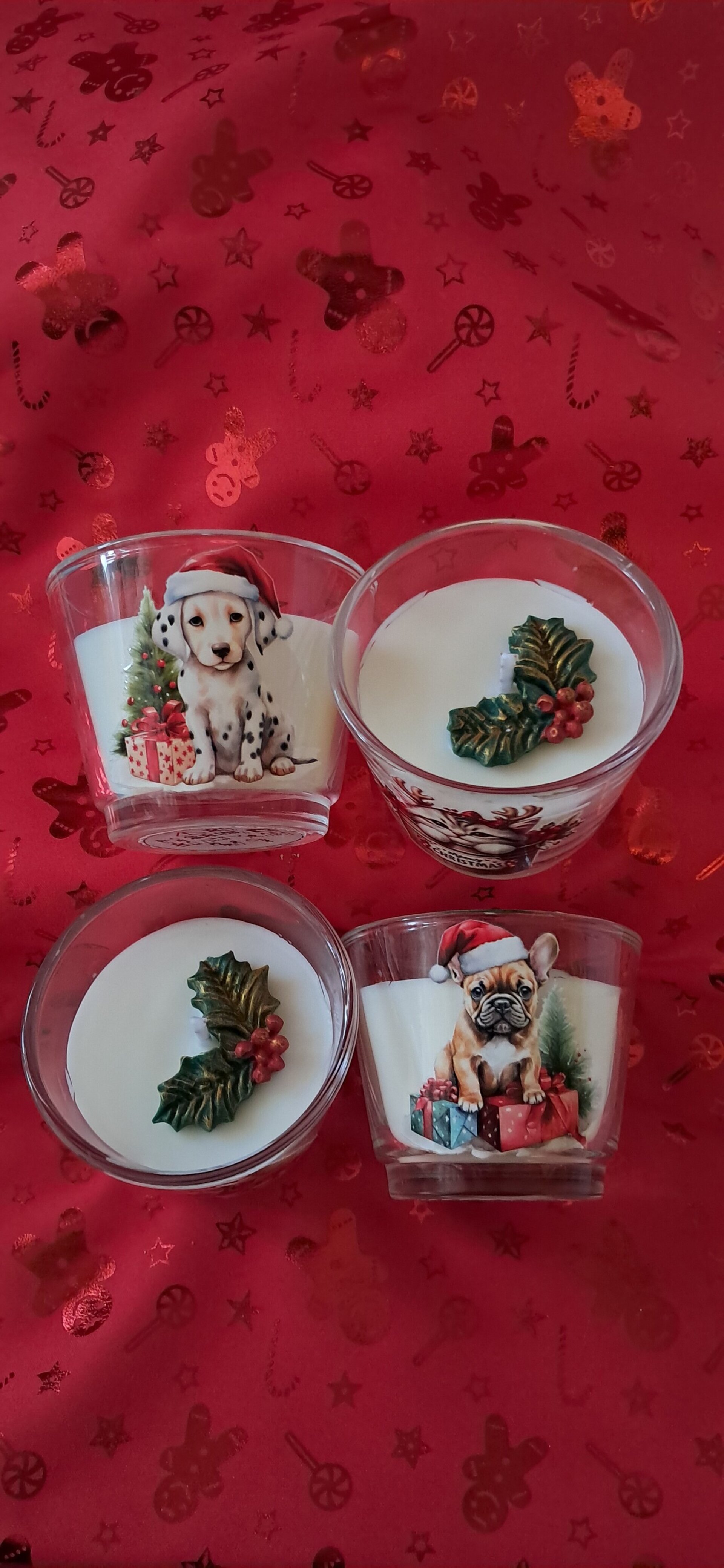 Vela vaso cristal MASCOTAS NAVIDAD - 3